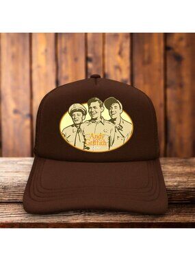 Vintage Inspired Andy Griffith Mens Trucker Hat Brown Snapback Classic TV Cap